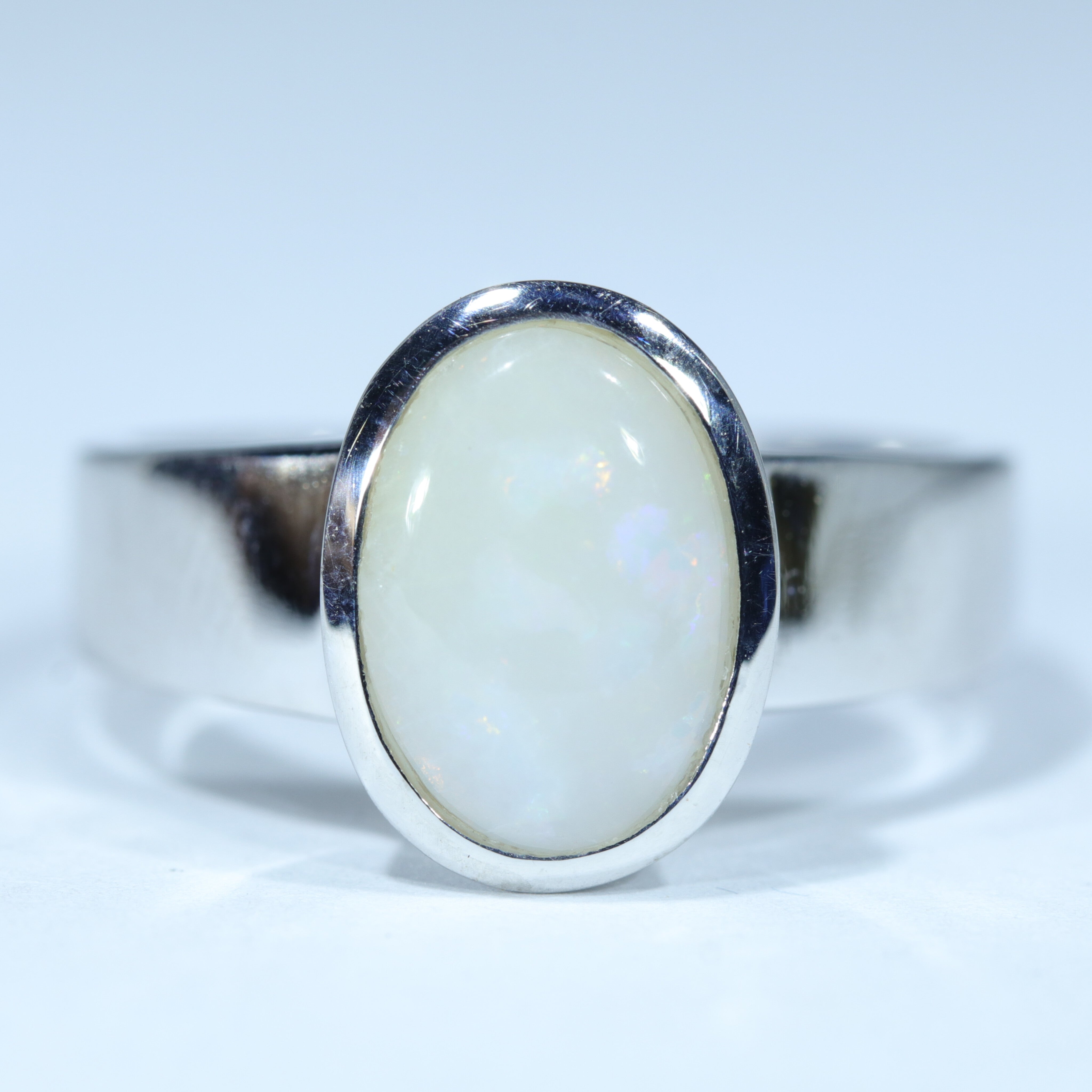 Australian Silver Opal Ring