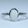 Natural Australian Lighting Ridge White Opal Silver Ring