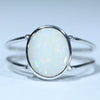 Natural Australian Coober Pedy White Opal Silver Ring