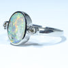 Sterling Silver - Solid Lighting Ridge Opal - Natural Diamonds
