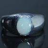 Natural Australian Lighting ridge Crystal Opal Silver Men's Ring