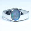Natural Australian Lighting Ridge Dark Opal Silver Ring