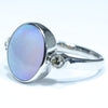Sterling Silver - Solid Lighting Ridge Dark Opal - Natual Diamonds