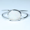 Natural Australian White Opal Silver Ring