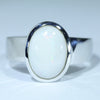 Coober Pedy White Opal Silver Ring - Size 8.25 Code CC58