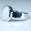 Coober Pedy White Opal Silver Ring - Size 8.25 Code CC58