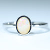 Natural Australian Lighting Ridge Silver Opal Ring