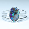 Natural Australian Boulder Opal Silver Ring