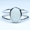 Natural Australian White Opal Silver Ring