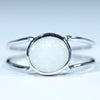 Natural Australian White Opal Silver Ring