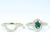 Gold Opal Wedding Ring Set Front View