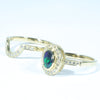 10k Gold - Solid Lighting Ridge Black Opal - Natural Diamonds 