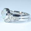 Australian Solid Opal & Diamond 14K White Gold Engagement and Wedding Ring Set - Size 7 Code - DWB22
