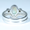 White Gold Solid Opal Wedding Set Rear View