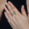 Natural Australian Opal and Gem Stone Gold Ring  - Size 7.75 Code - EM70