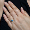 Australian Solid Boulder Opal and Diamond Gold Ring - Size 6.5 US Code EM15