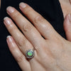 Lightning Ridge Dark Opal and Diamond Gold 14K White Gold Ring - Size 6.75 US Code - EM149