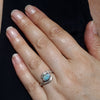 Lightning Ridge Dark Opal and Diamond Gold 14K White Gold Ring - Size 6.5 US Code - EM156
