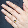 Natural Australian Solid Black Opal and Diamond Gold Ring - Size 7 US Code  EM78