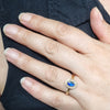 Australian Solid Boulder Opal and Diamond 18K Gold Ring - Size 6.5 US Code EM34