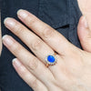Natural Australian Black Boulder Opal and Diamond 18k Gold Ring - Size 7.5 US Code EJ55