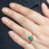 Natural Solid Australian Boulder Opal and Diamond 18K Gold Ring  Wedding Set - Size 7  US Code - EM37