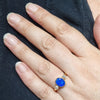Natural Australian Black Boulder Opal and Diamond 18k Gold Ring - Size 7 US Code EJ63