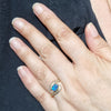 Lightning Ridge Black Crystal Opal and Diamond Gold Ring - Size 6 US Code - EM152