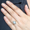 Natural Australian Boulder Opal and Diamond Gold Ring - Size 6.5 US Code - EJ24