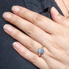 Natural Solid Australian Boulder Opal and Diamond Gold Ring - Size 7.25 US Code - EM29