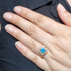Natural Australian Boulder Opal and Diamond Gold Ring - Size 6.75 US Code EJ22