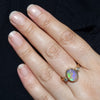 Lightning Ridge Crystal Opal and Diamond Gold Ring - Size 7.75 US Code - EM139