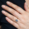 Natural Australian Solid Dark Opal and Diamond Gold Ring - Size 6.75 US Code  EM80