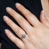 Natural Solid Australian Dark Opal and Diamond Gold Ring - Size 6.25 US Code - EM321