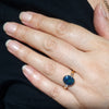 Natural Solid Australian Black Opal and Diamond 18k Gold Ring - Size 6.5 US Code - EM108