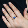 Lightning Ridge Black Opal and Diamond Gold Ring - Size 7 US Code - EM154