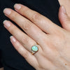 Natural Australian Opal and Diamond Gold Ring Size 6.5 Code - EJ59