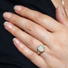Coober Pedy Dark Opal and Diamond Gold Ring Size - 6.75 US Code  EM60