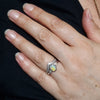 Australian Solid Opal & Diamond 14K White Gold Engagement and Wedding Ring Set - Size 7 Code - DWB22