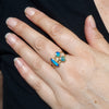 Queensland Boulder Opal and Diamond Gold Ring Size - 7 US Code  EM155