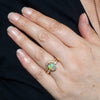 Australian Crystal Opal & Diamond 18K Gold Engagement and Wedding Ring Set - Size 7 US Code DDWB19