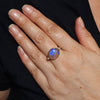Lightning Ridge Crystal Opal and Diamond 18k Gold Ring - Size 8.25 US Code - EM133