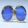 Natural Australian Boulder Opal Gold Stud Earrings