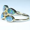 10k Gold - 4 Solid queensland Boulder Opals - Natural Diamond