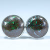 Natural Australian Boulder Matrix Opal Silver Studs