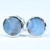 Natural Australian Boulder Opal Silver Stud Earrings