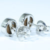 Solid Opal Silver Studs Rear View