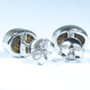 Solid Opal Silver Studs Rear View