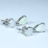 Silver Opal Silver Drop Studs Side View
