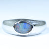 Natural Australian Boulder Opal Silver Men's Ring